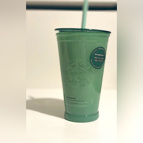 NEW Starbucks Frosted Mint Green Recycled Glass Cold To-Go Cup Tumbler 16oz - Picture 1 of 8